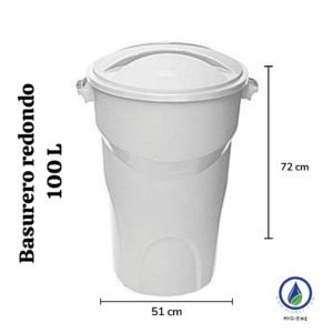 Basurero Blanco Redondo