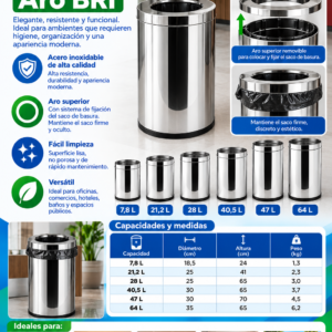 BASURERO INOX ARO BRI