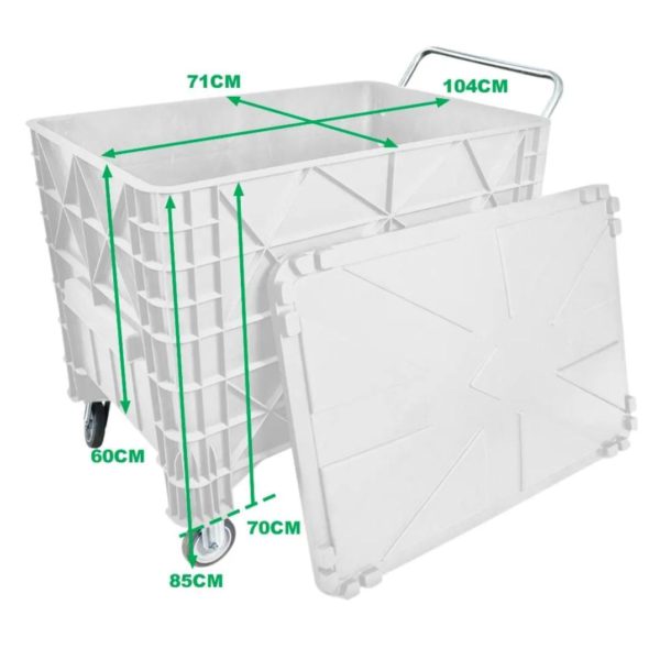 Caja Plastica 370 L, Completa (Ruedas y Tapa) - Imagen 6