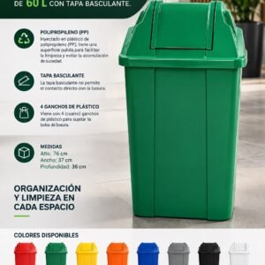 Basurero Selectivo Quadra SPS de 60 L