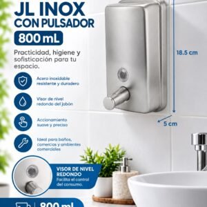 Dispenser JL Acero Inox 800 mL c/ Visor