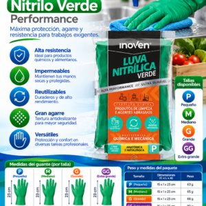 Guante Verde Nitrilo Inoven