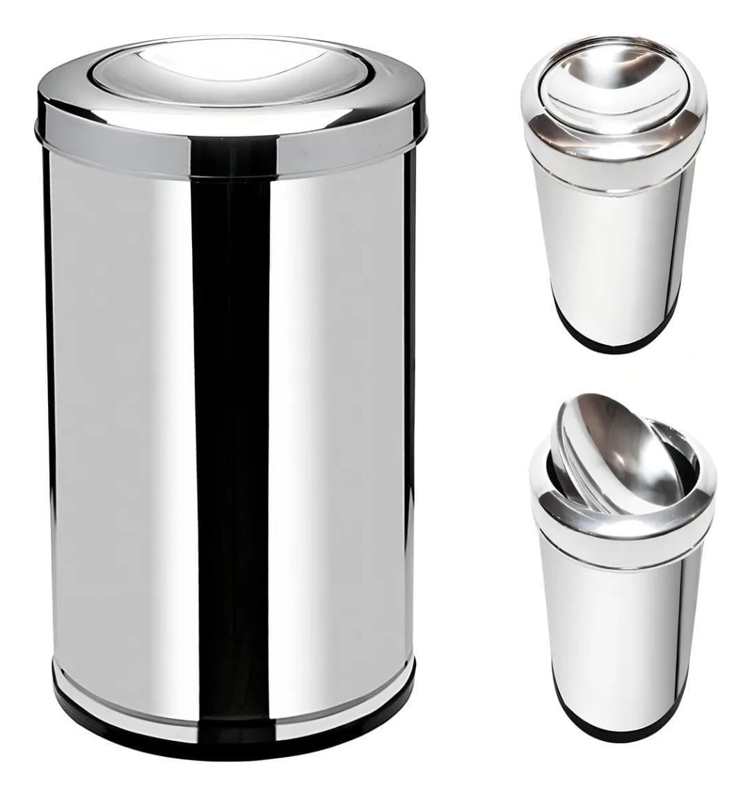 Basurero Inox Basculante JCS, 20 L