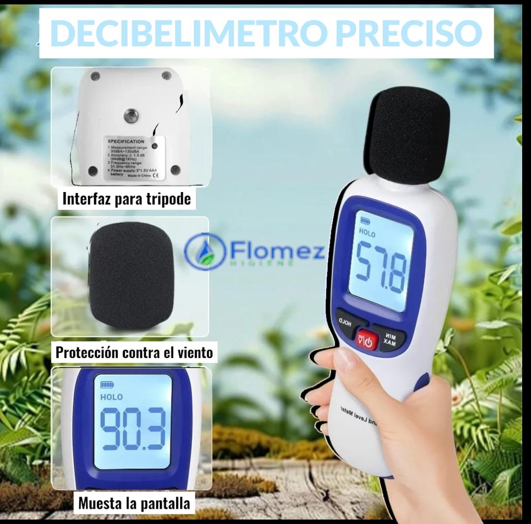 Decibelimetro Digital Pro Sonido/Ruido, 1.5 V