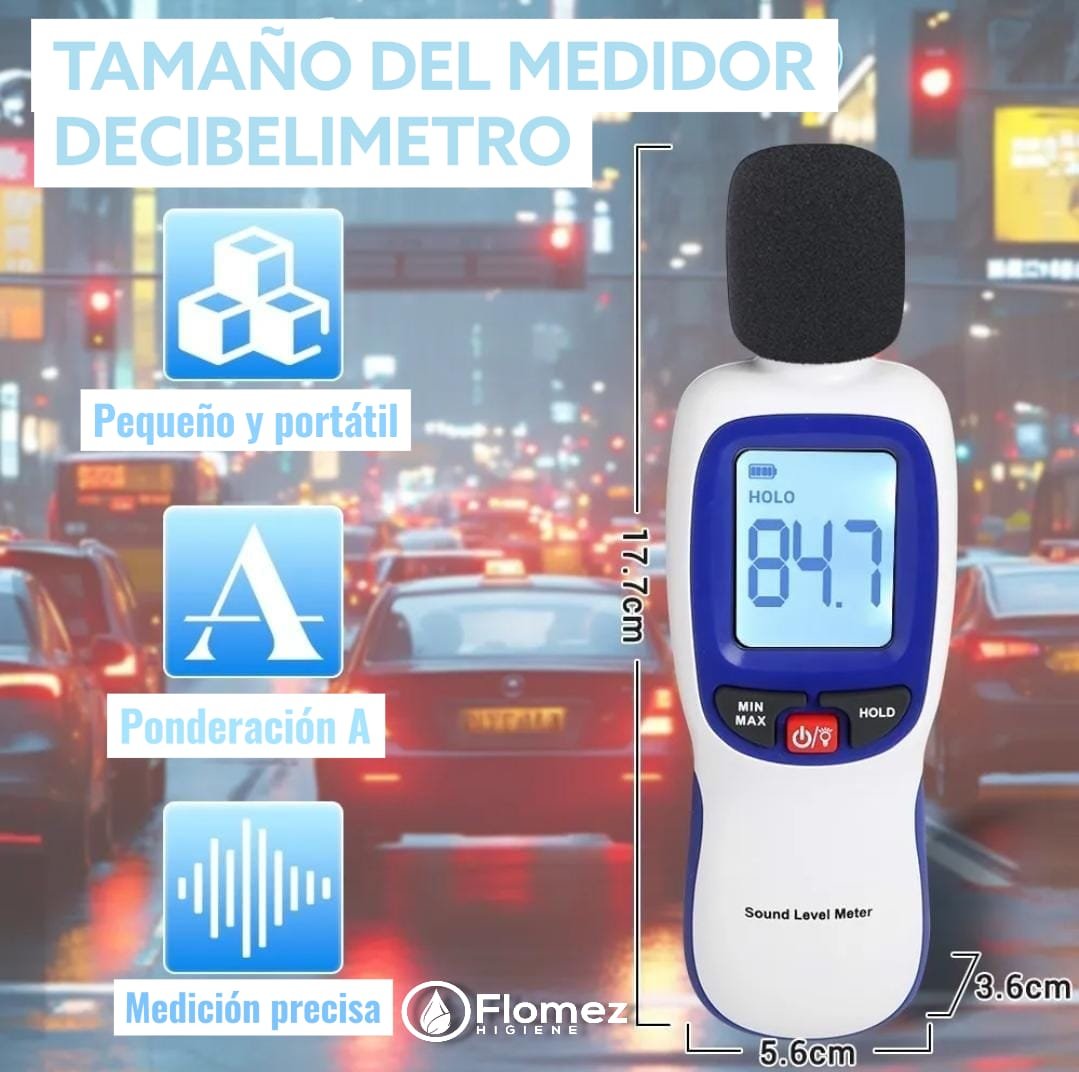 Decibelimetro Digital Pro Sonido/Ruido, 1.5 V - Imagen 2