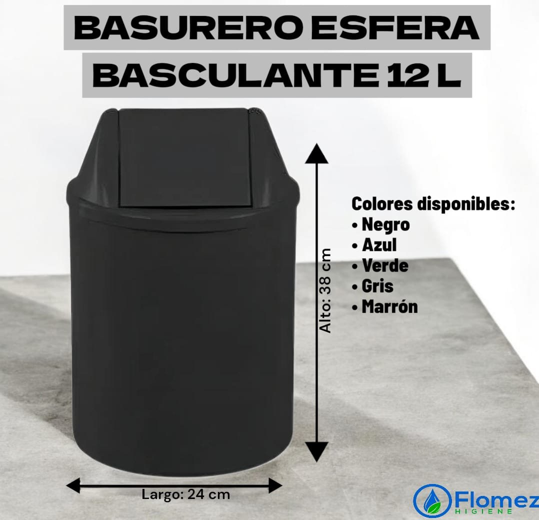 Basurero Esfera Basculante 12 L