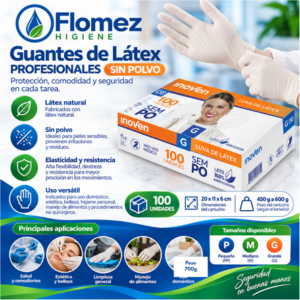Guantes de Látex s/ polvo Inoven, 100 un