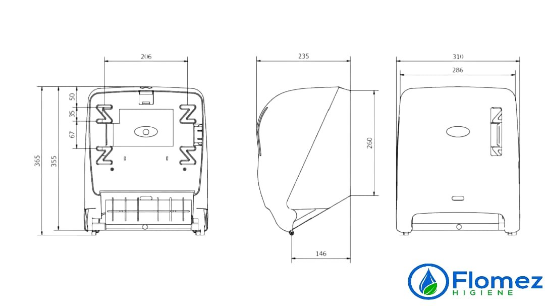 Dispenser Automatico Toalla en Rollo Blanco - Imagen 4