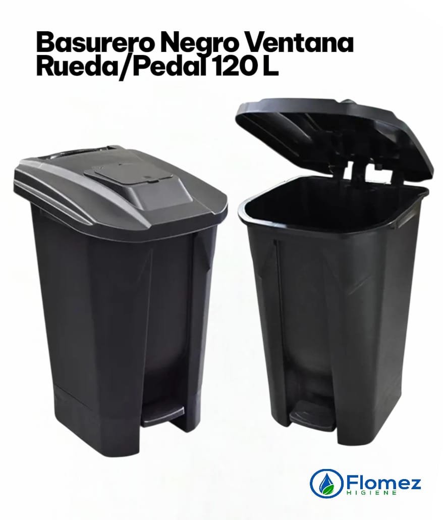 BASURERO VENTANA RUEDA/PEDAL 120 L - Imagen 3