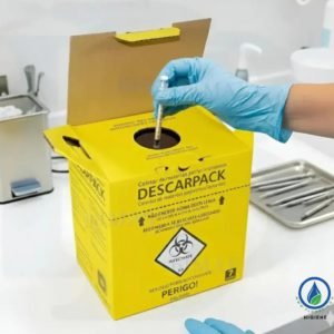 Caja material descartables punzantes, Descarbox/ Descarpack x5 u, 7 L.