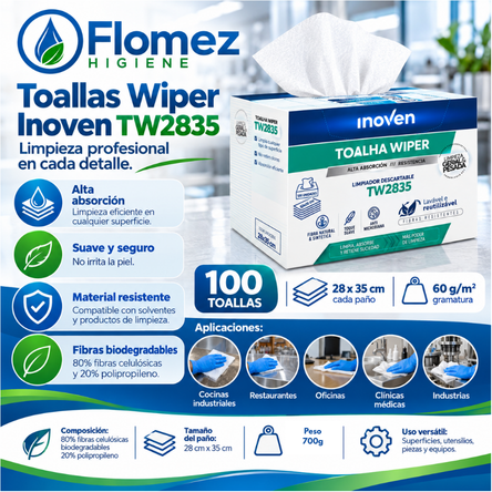 Toallas Wiper Inoven (28x35 /cm) TW 2835 x100 u