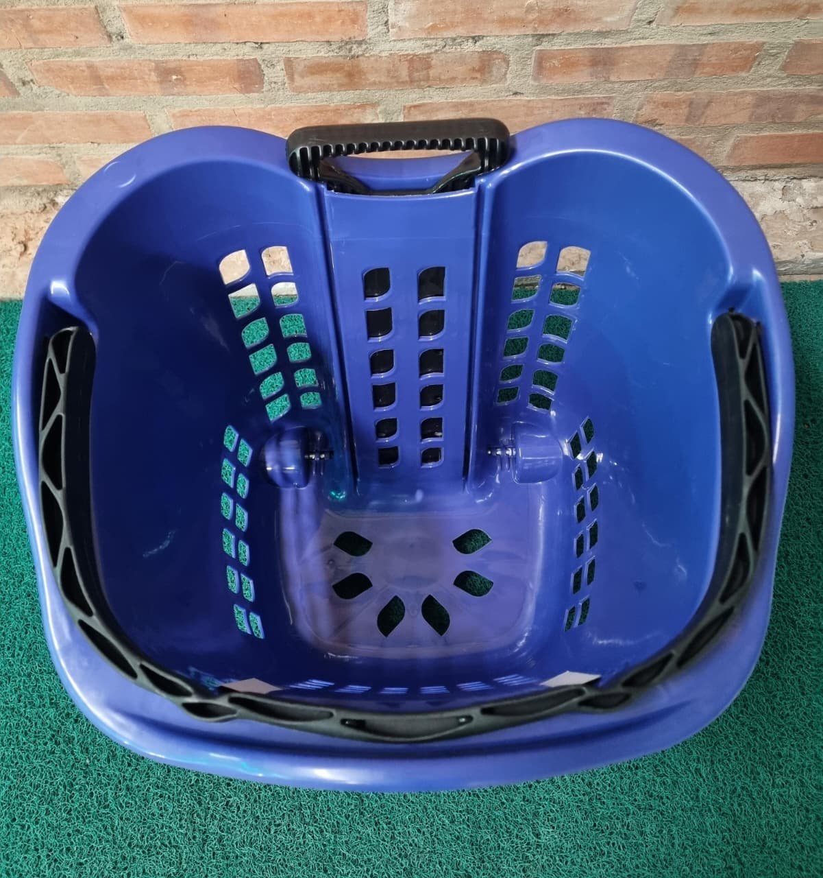 Canasta mercado azul con ruedas, 30 L - Imagen 4