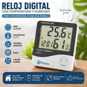 Reloj termo higrometro digital