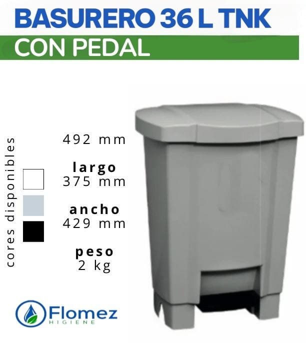BASURERO 36 L TNK CON PEDAL