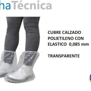 CUBRE CALZADO POLIETILENO c/ ELASTICO TRANSPARENTE/ BLANCO.