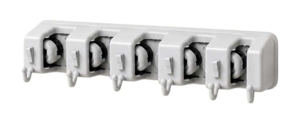 Soporte porta escobas multiuso 5 poses x6 ganchos. - Imagen 4