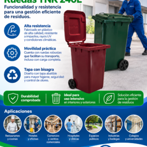 Basurero Ruedas TNK, 240 L