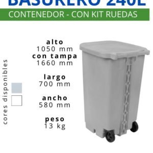 Basurero 240 L TNK c/ ruedas