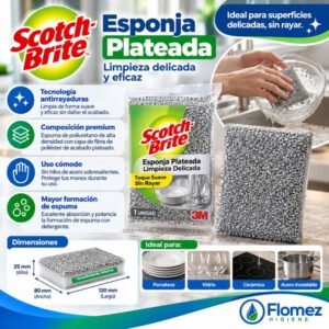 Esponja Plateada (120x80x25 /mm) scotch brite.